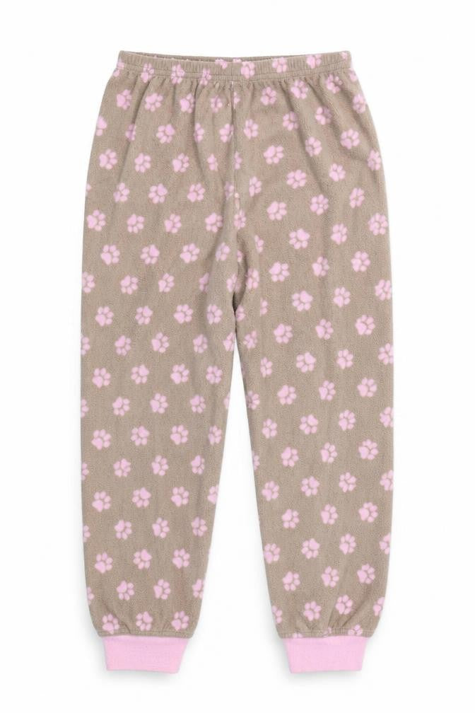YD Girls Brown Animal Print Fleece Cami Lounge Pants Size 8-9 Years