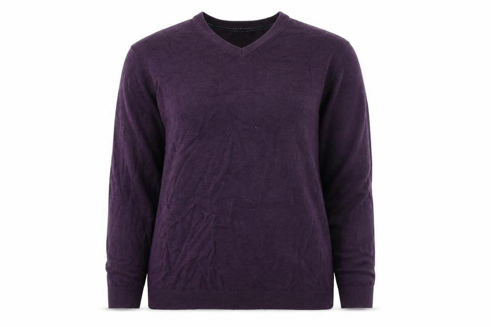 Front view of M&Co women’s purple jumper, size XL