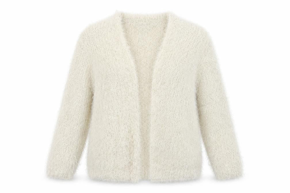 Front view of Marks & Spencer women’s beige cardigan jumper, size UK 16