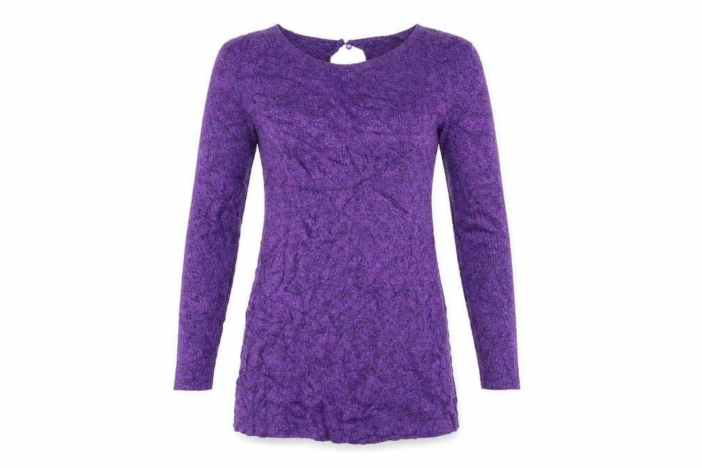 Front view of H&M women’s purple a-line, size M