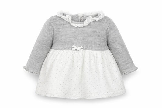 Front view of Matalan girls’ grey jumper, size 3-6, months