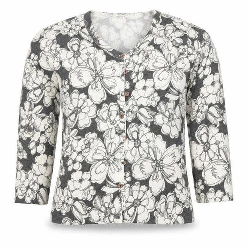 George Womens White Floral  Cardigan Jumper Size 8