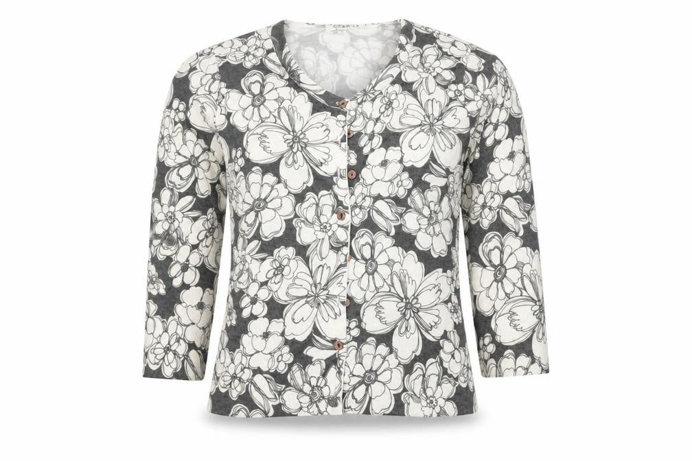 George Womens White Floral  Cardigan Jumper Size 8