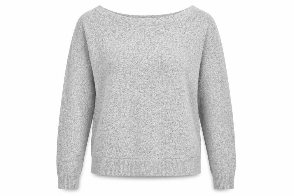 Front view of River Island women’s grey jumper, size UK 12
