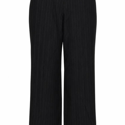 Amartanto Womens Black Striped  Trousers  Size 14 L27 in