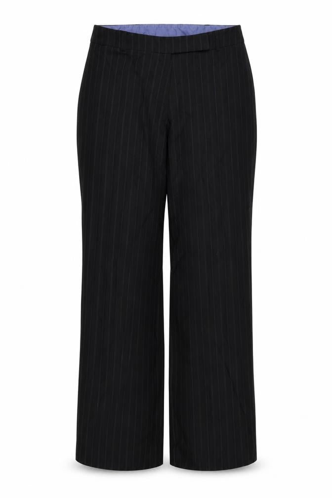 Amartanto Womens Black Striped  Trousers  Size 14 L27 in