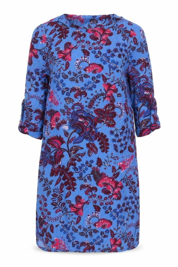 Front view of Next women’s blue paisley shift, size UK 8