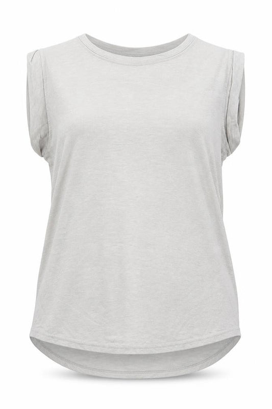 Front view of Warehouse women’s grey basic blouse, size UK 14