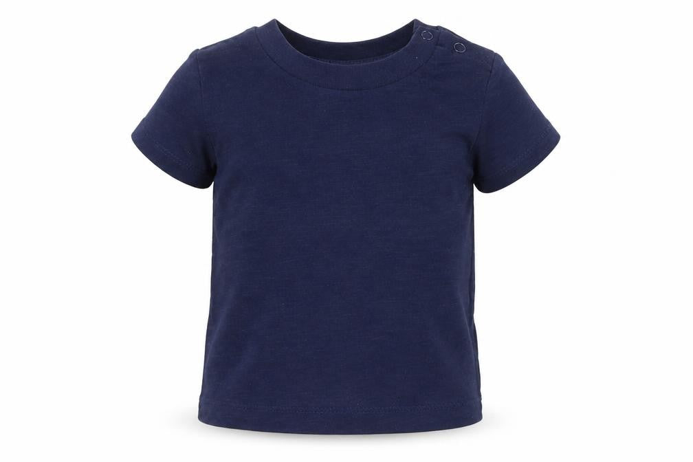 Front view of Primark boys’ blue basic t-shirt, size 3-6, months