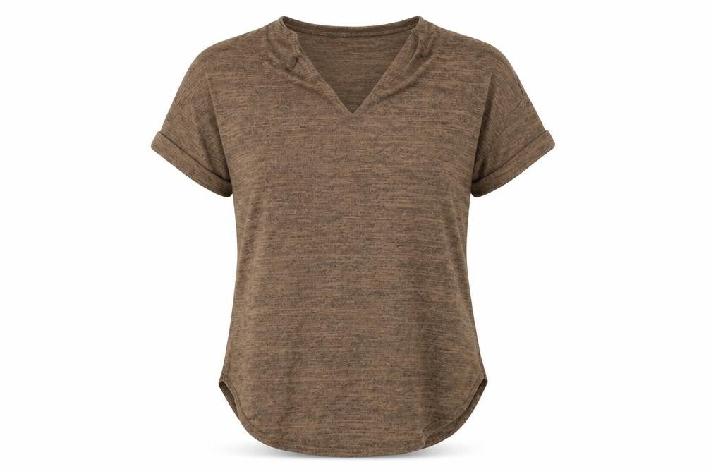 Front view of Miss sassy women’s brown knit jumper, size M