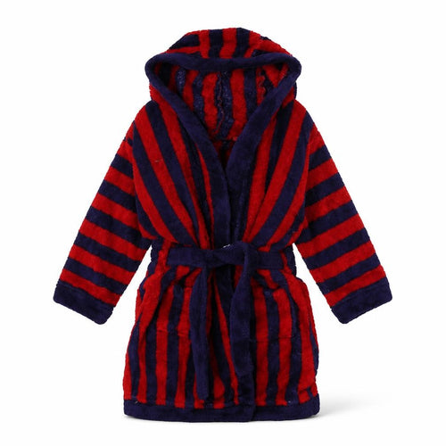 Mini Club Boys Red Striped Fleece  Gown Size 2 Years