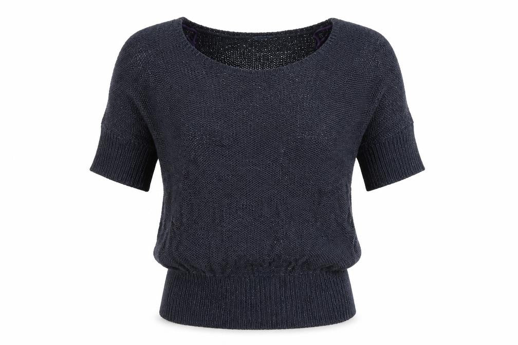 Front view of E-vie women’s blue jumper, size S
