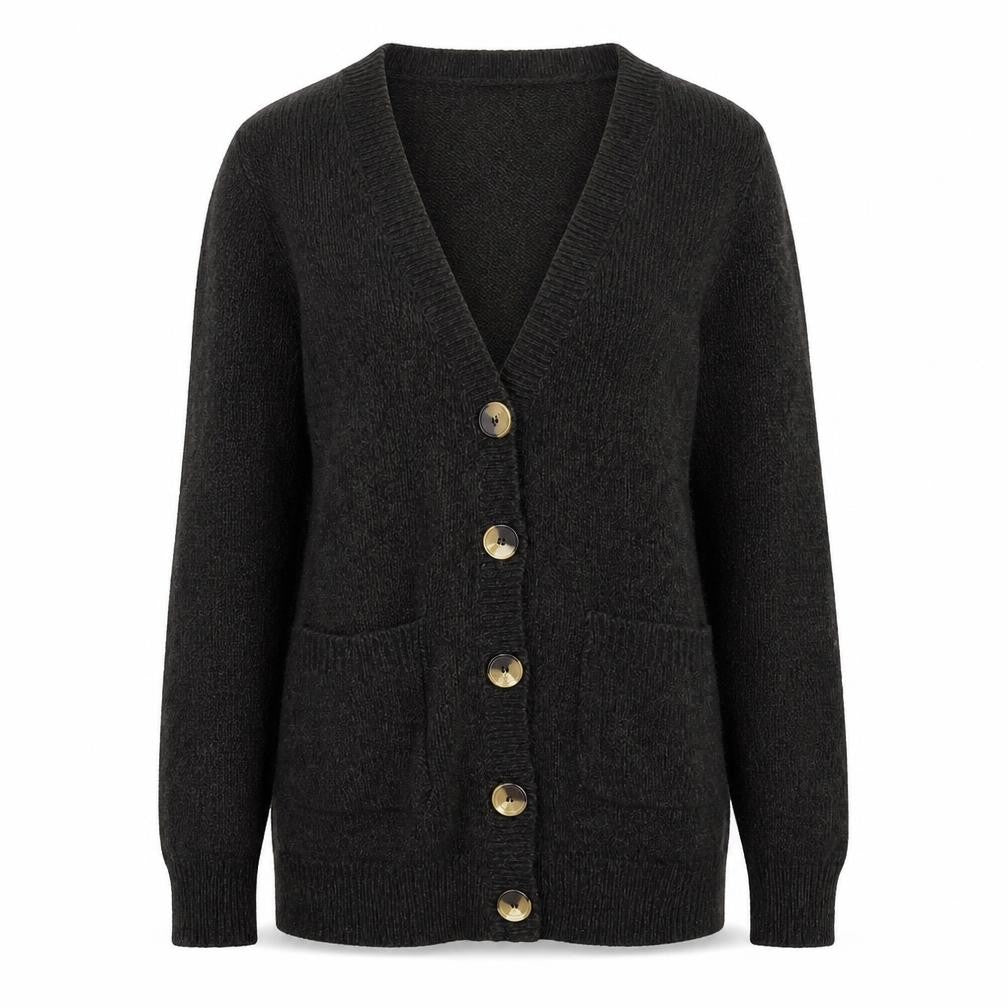 Front view of Divided women’s brown cardigan jumper, size UK 8