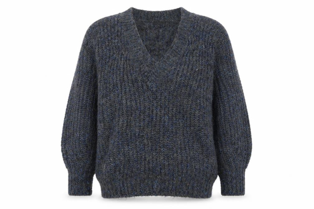 Front view of Unika women’s blue jumper, size UK 16