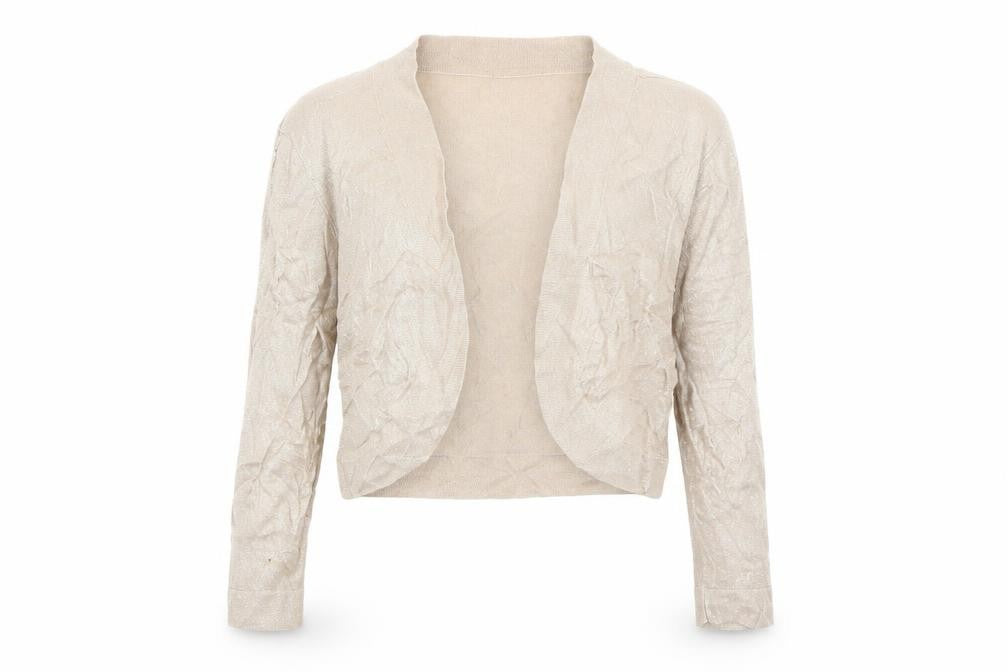 Front view of Gok for Tu women’s gold wrap jumper, size UK 14