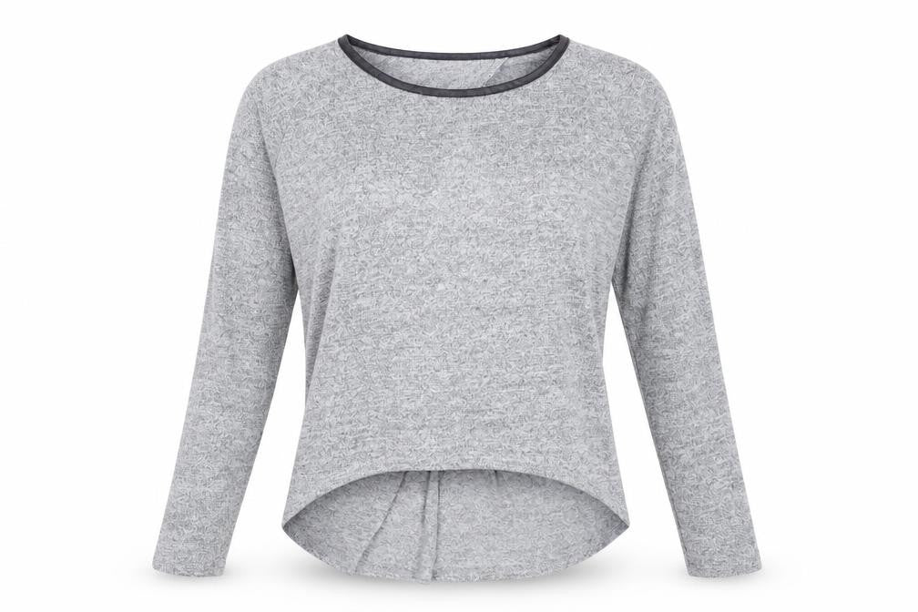 Front view of Miss Selfridge women’s grey basic t-shirt, size UK 8