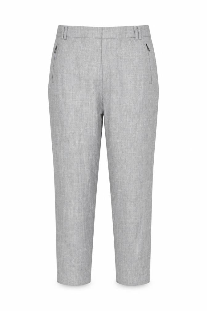 Front view of Marks & Spencer women’s grey trousers, size UK 10, 26-inch leg