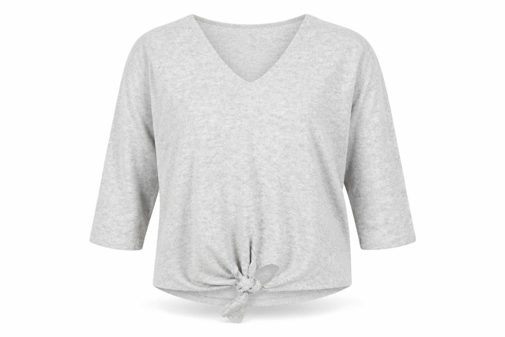 Front view of Marks & Spencer women’s grey jumper, size UK 16