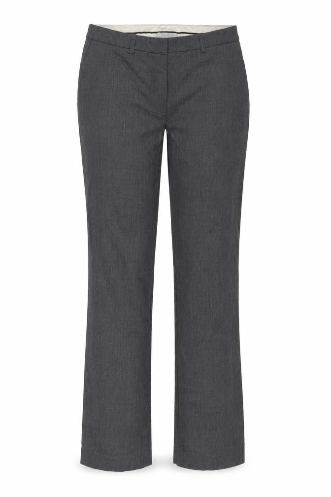 Front view of H&M women’s grey trousers, size UK 38, 30-inch leg