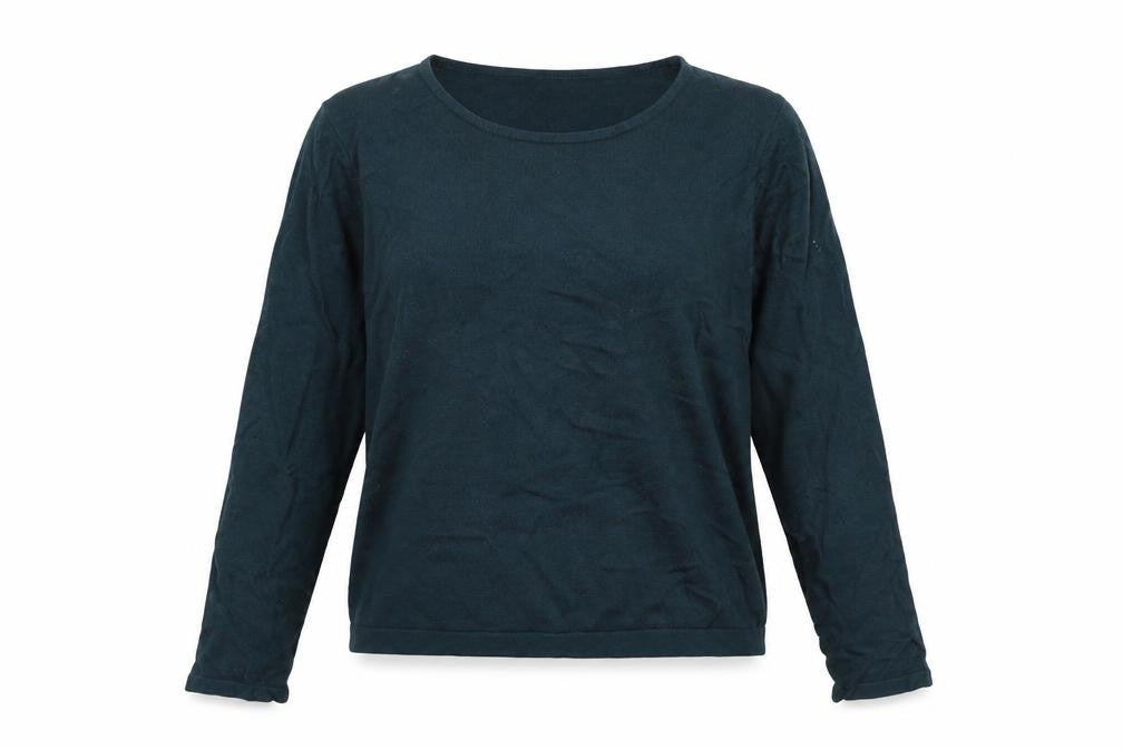 Front view of Originals women’s green jumper, size UK 14