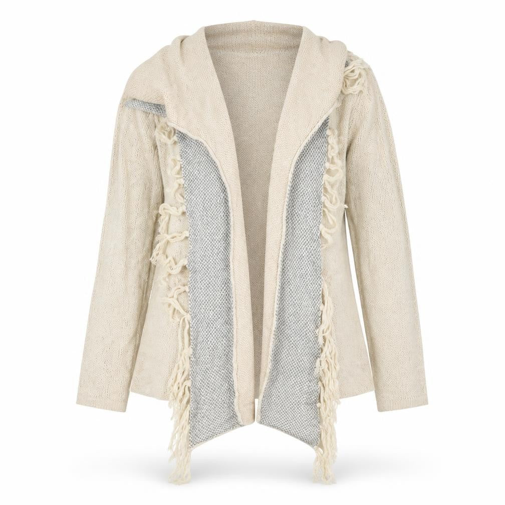 Front view of Palmer Heritage women’s beige jacket coatigan, size S