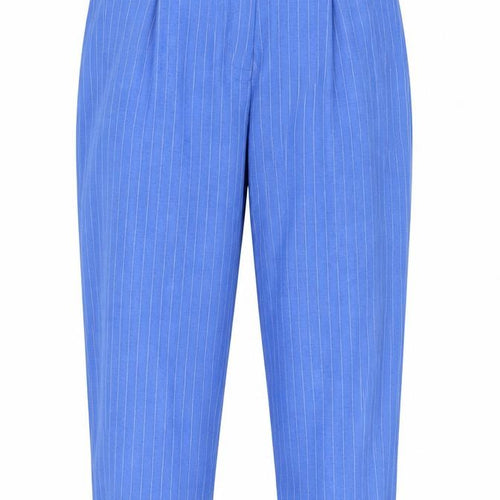 Daxon Womens Blue Striped  Capri Trousers Size 16 L26 in