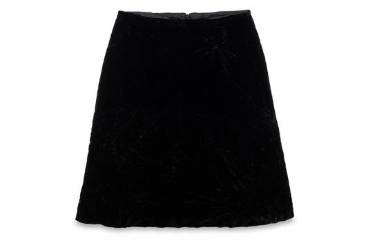 Front view of Turnover women’s black swing skirt, size UK 10