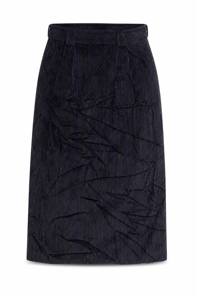 Front view of Bogner women’s blue a-line skirt