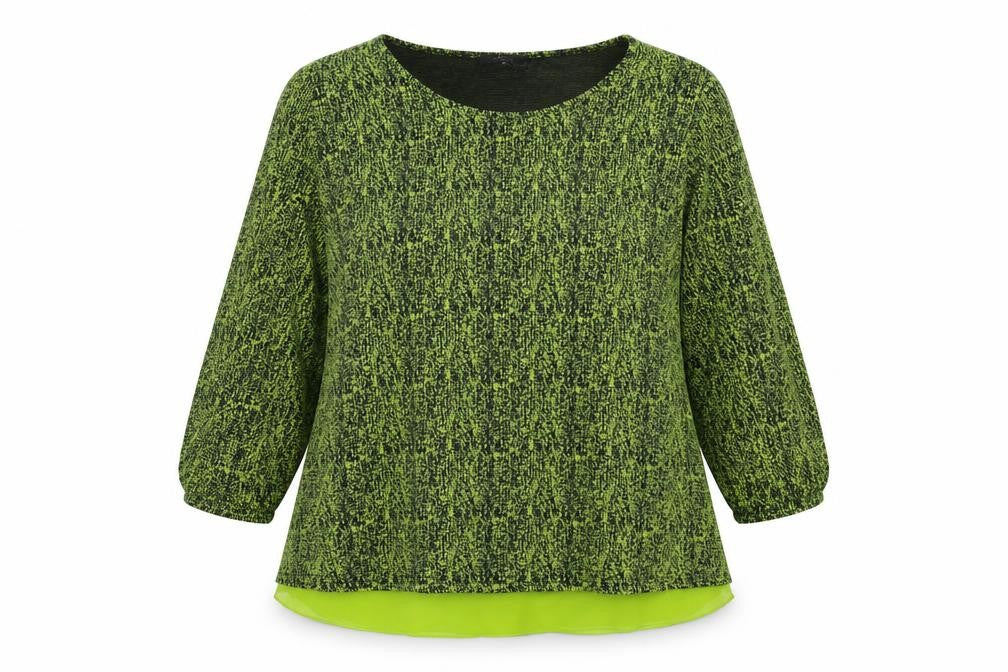 Front view of Klass women’s green jumper, size 2XL