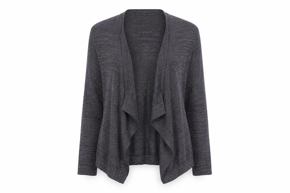 Front view of Matalan women’s grey knit cardigan jumper, size M