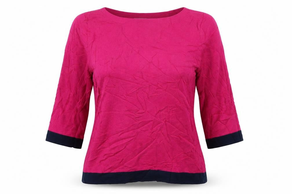 Front view of Marks & Spencer women’s pink jumper, size UK 12