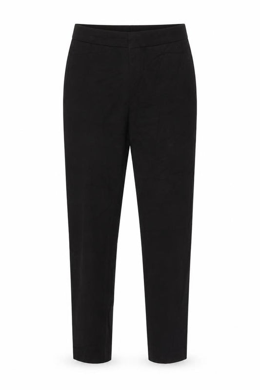 Front view of ecru women’s black trousers, size UK 10, 26-inch leg