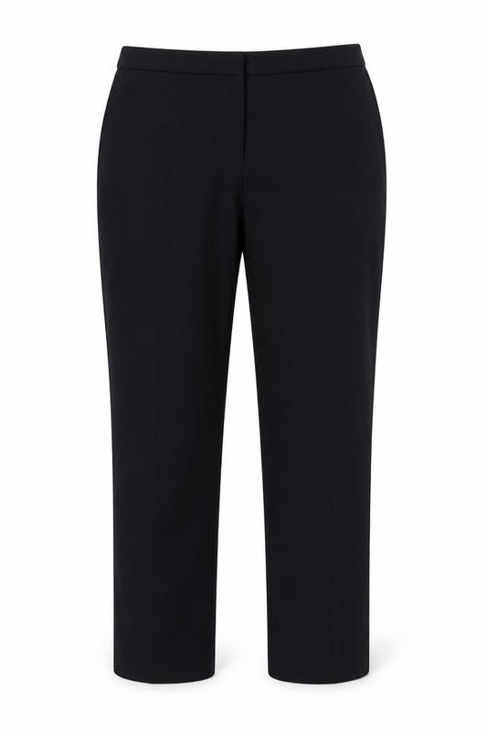 Front view of Papaya women’s blue dress pants trousers, size UK 12, 30-inch leg