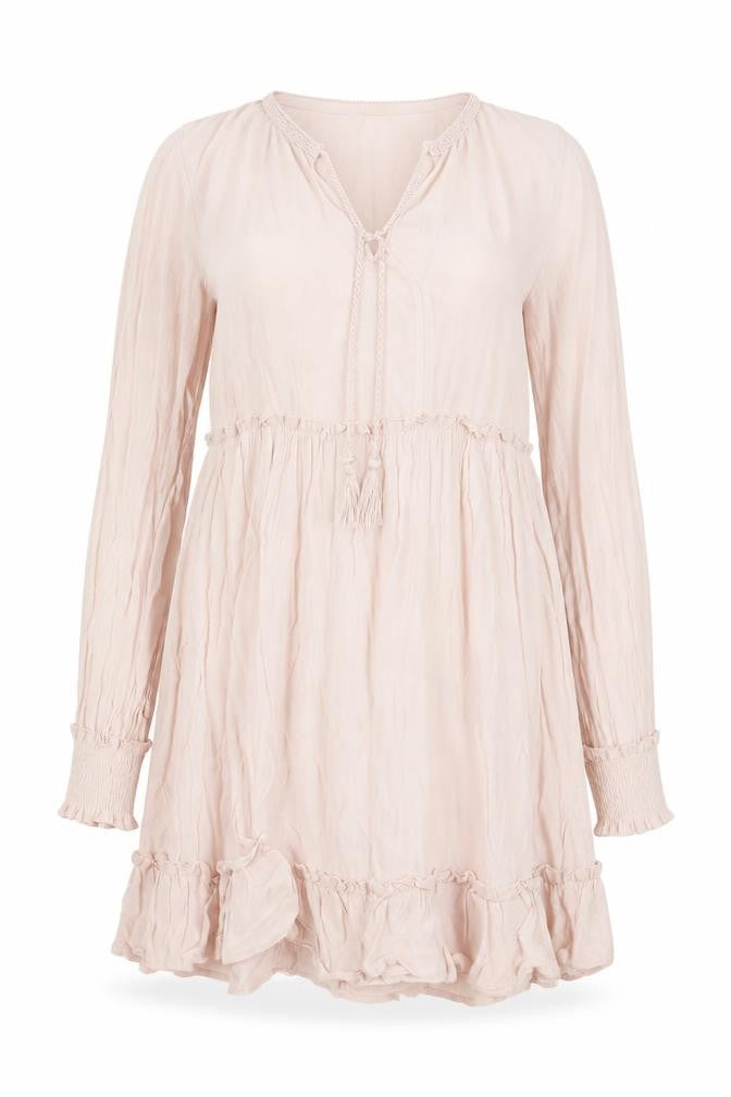 Front view of H&M women’s pink a-line, size S