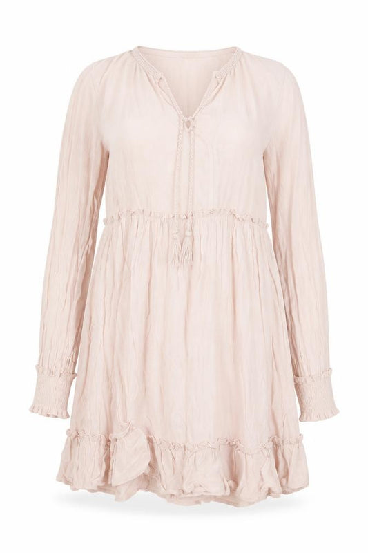 Front view of H&M women’s pink a-line, size S