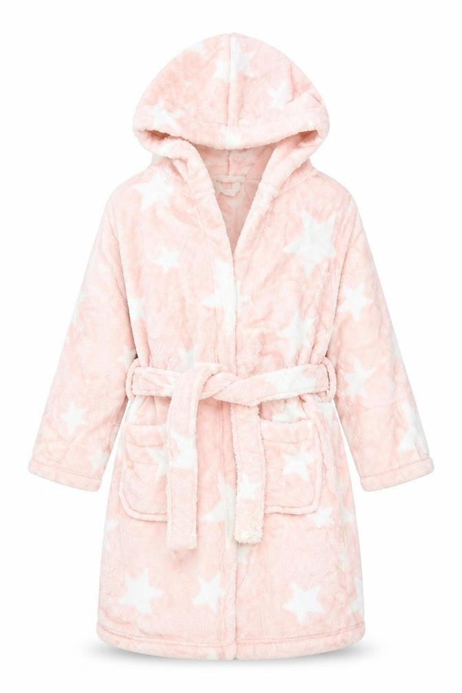 Front view of Marks & Spencer girls’ pink solid cami robe, size 3-4, years