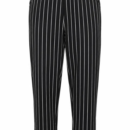 Preworn Womens Black Striped  Trousers  Size L L25 in