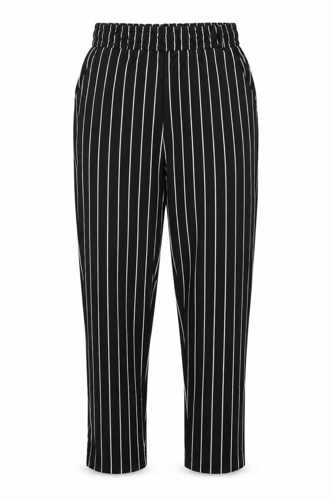 Preworn Womens Black Striped  Trousers  Size L L25 in