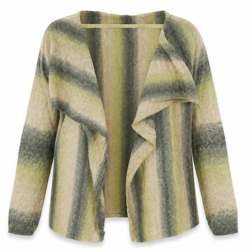 George Womens Beige Striped Knit Cardigan Jumper Size 14