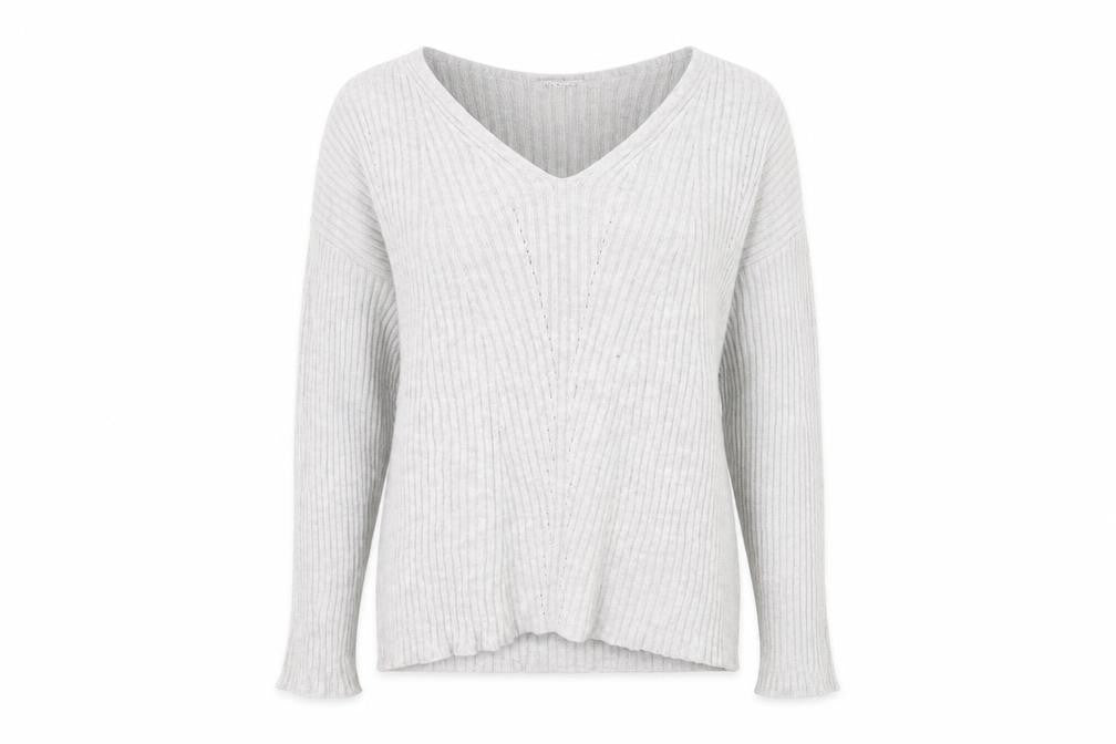 Front view of Topshop women’s grey knit jumper, size S