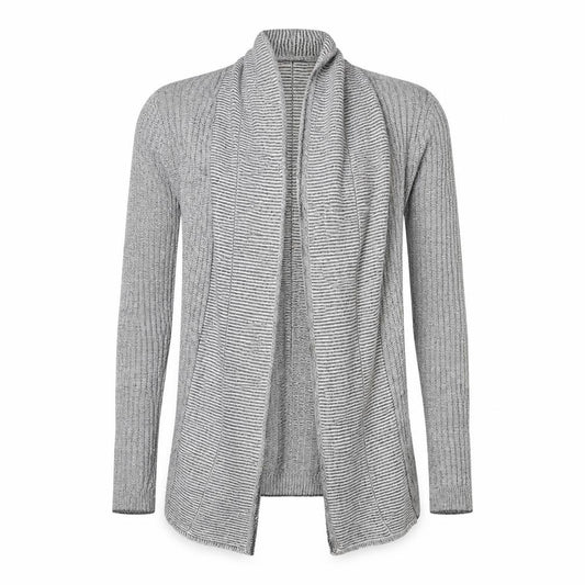 Front view of Cedarwood State men’s grey cardigan jumper, size S