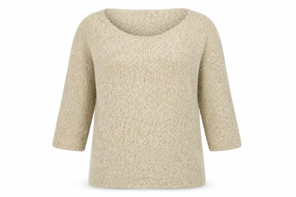 Front view of F&F women’s ivory knit jumper, size UK 10