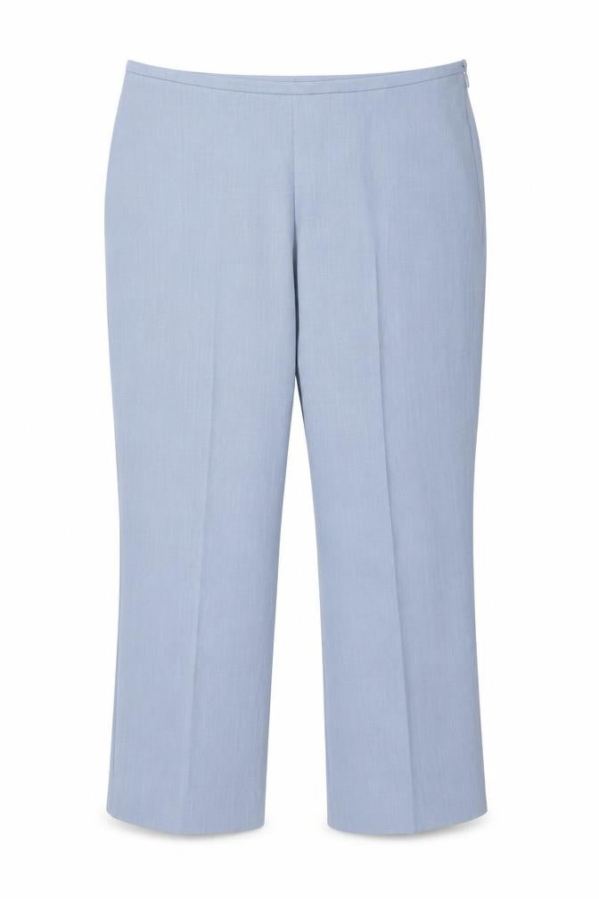 Front view of Autonomy women’s blue trousers, size UK 18, 27-inch leg