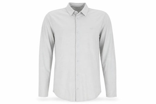 Front view of River Island men’s grey button-up, size M