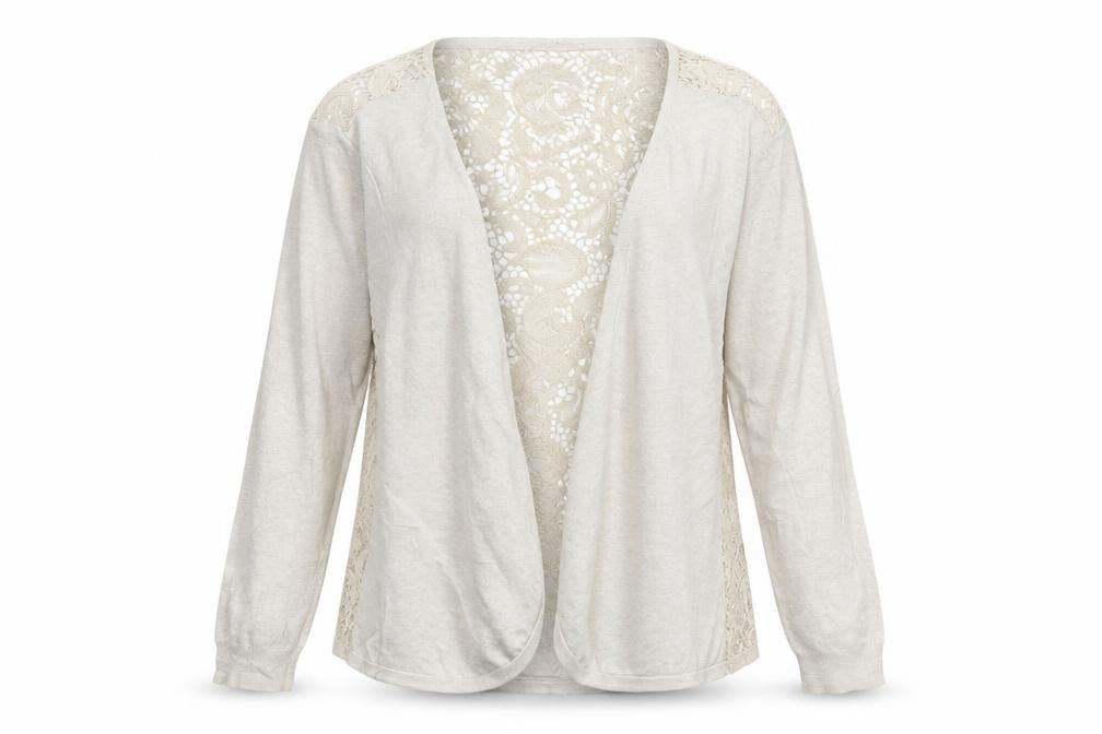 Authentic Womens Ivory Paisley  Cardigan Jumper Size 16