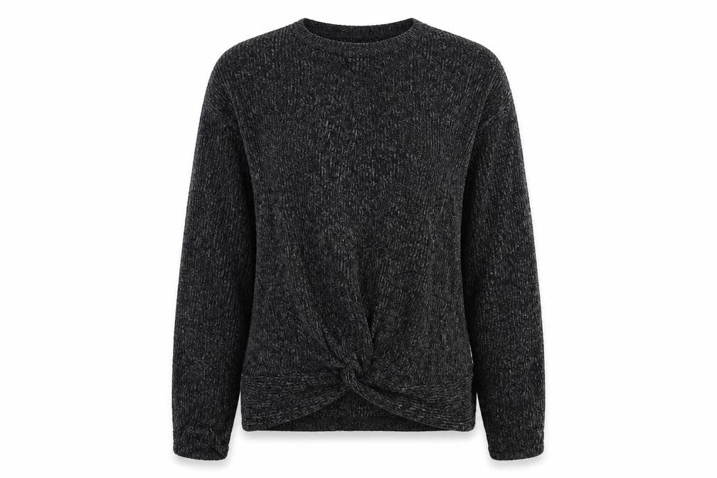 Front view of Zara girls’ black colourblock jumper, size 10, years