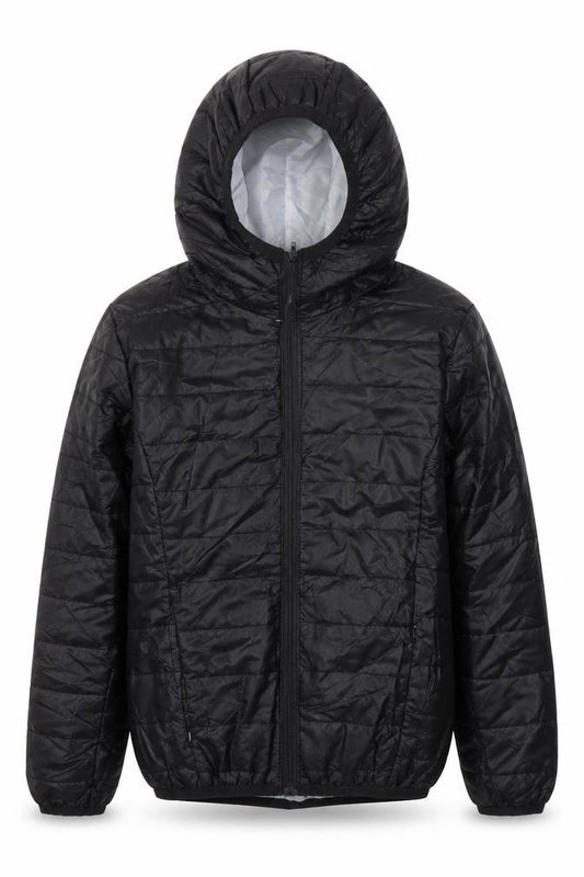 Front view of Preworn boys’ black basic coat coat, size S