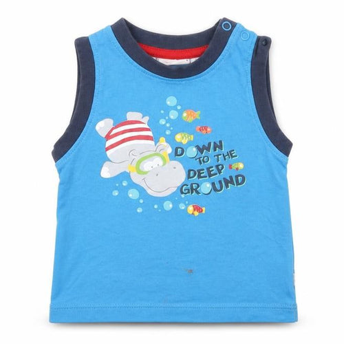 Liegelind Boys Blue Animal Print  Basic T-Shirt Size 3-6 Months