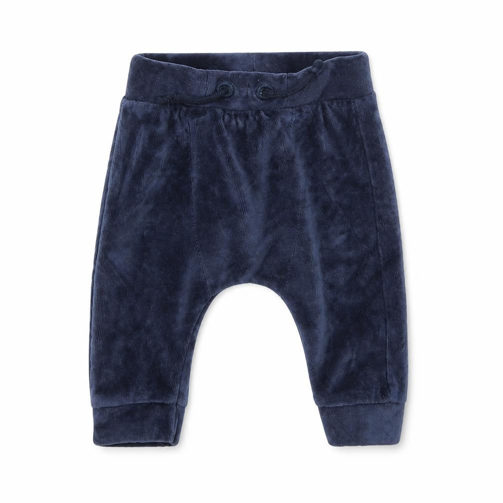Front view of Tu boys’ blue capri trousers, size 3-6, months