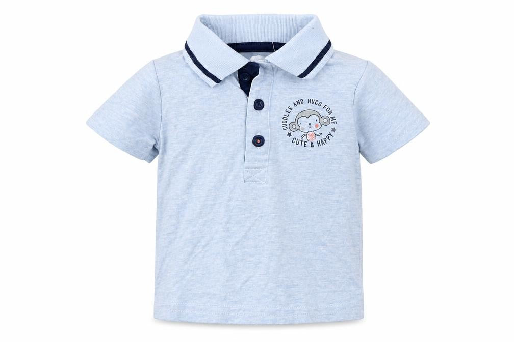 Front view of George boys’ blue basic t-shirt, size 3-6, months